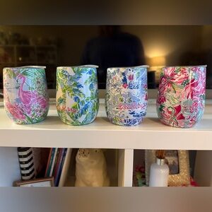 Lilly Pulitzer Colorful Stemless Wine Tumblers